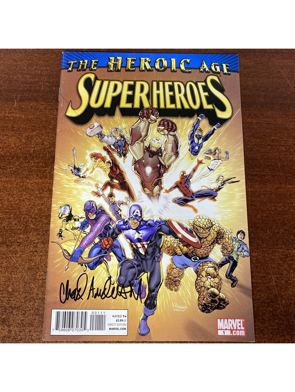 SUPER HEROES #1 THE HEROIC AGE NM 1st Print Marvel Comics Signed No COA